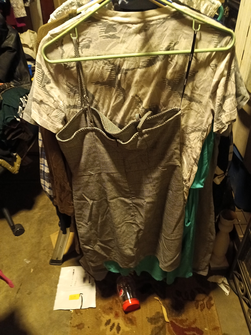 Forever 21 Gray Plaid Slip Dress with Spaghetti Straps